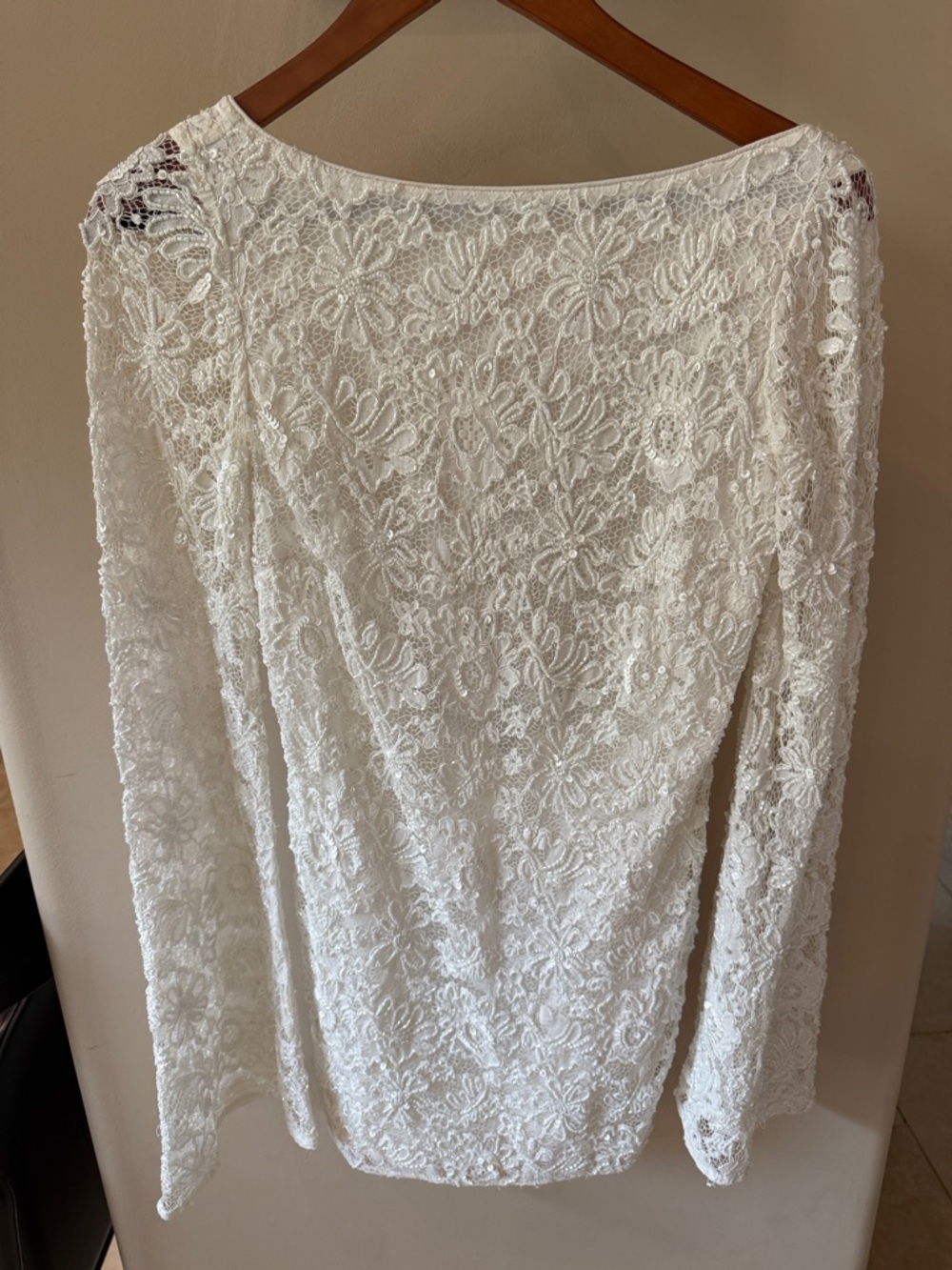 REVOLVE White Floral Lace Long-Sleeve Dress